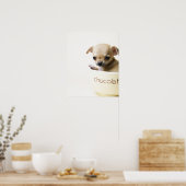 Chihuahua puppy in bowl (gehakt) poster (Keuken)
