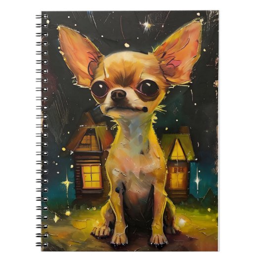 Chihuahua Puppy in een knus huis Notitieboek (Voorkant)