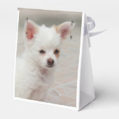 Chihuahua puppy in een tuin bedankdoosjes (Achterkant)