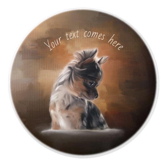 Chihuahua puppy keramische knop (Voorkant)