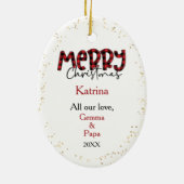 Chihuahua Puppy Kerstmis Holly Keramisch Ornament (Achterkant)