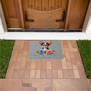 Chihuahua Puppy met decoratieve bloemen Deurmat