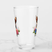 Chihuahua puppy met decoratieve bloemen glas (Rechts)