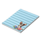 Chihuahua puppy met decoratieve bloemen notitieblok (Linkerzijde)