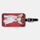Chihuahua puppy rood bagagelabel (Voorkant horizontaal)