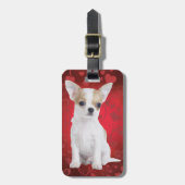 Chihuahua puppy rood bagagelabel (Voorkant verticaal)