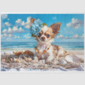 Chihuahua Puppy Strand Chic Decoupage Tissuepapier (Voorkant)