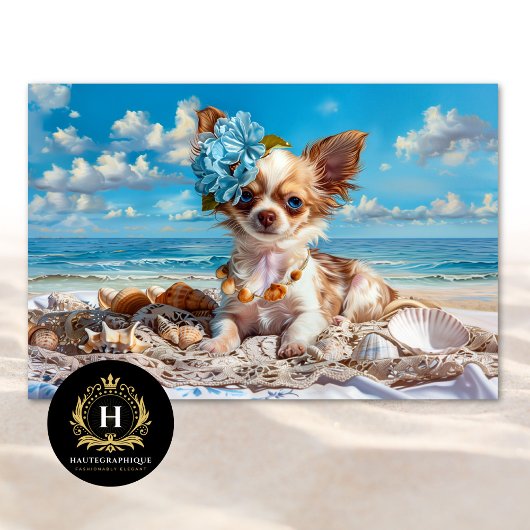 Chihuahua Puppy Strand Chic Decoupage Tissuepapier