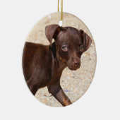 Chihuahua Puppy Walking Keramisch Ornament (Rechts)