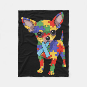 Chihuahua Puzzel Autisme Bewustzijn Autistische Vr Fleece Deken
