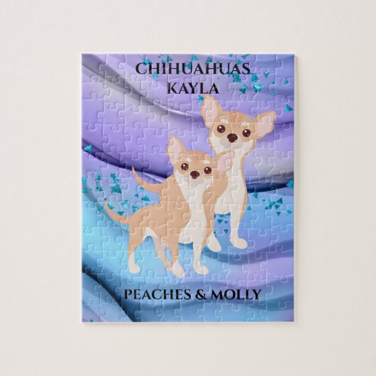 CHIHUAHUA PUZZLE & CUSTOM NAME OF PET & CHILD. LEGPUZZEL (Verticaal)