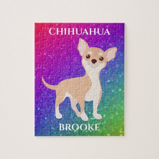 CHIHUAHUA PUZZZLE & PERSONALISEERDE NAAM. LEGPUZZEL (Verticaal)