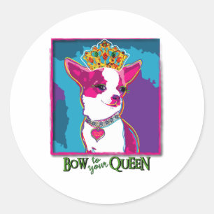 Chihuahua Queen Ronde Sticker