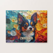 Chihuahua Quilling Art Dog Portret Legpuzzel (Horizontaal)