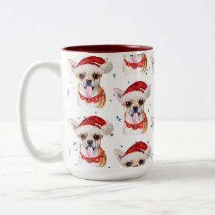 Chihuahua Ras Watercolor Hond Patroon Kerstmis Tweekleurige Koffiemok