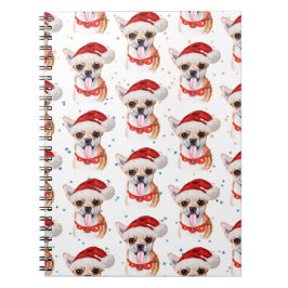 Chihuahua-ras watercolor hondenpatroon Kerstmis Notitieboek