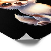 Chihuahua Rendier Santa Hat Kerstverlichting Kerst Poster (Hoek)