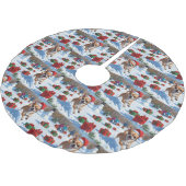 Chihuahua rent in de sneeuw met kerst Pet Kerstboom Rok (Gekanteld)