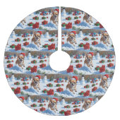 Chihuahua rent in de sneeuw met kerst Pet Kerstboom Rok (Voorkant)