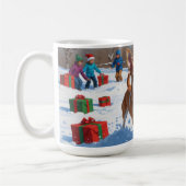 Chihuahua rent in de sneeuw met kerst Pet Koffiemok (Links)