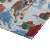 Chihuahua rent in de sneeuw met kerst Pet Snijplank (Hoek)