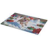 Chihuahua rent in de sneeuw met kerst Pet Snijplank (Hoek)