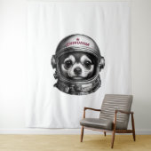 Chihuahua, Retro Sovjet Ruimtereizende Hond Wandkleed (In situ)