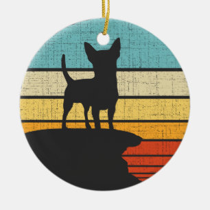 Chihuahua Retro Vintage 60s 70s Hondenpuppy Eigena Keramisch Ornament