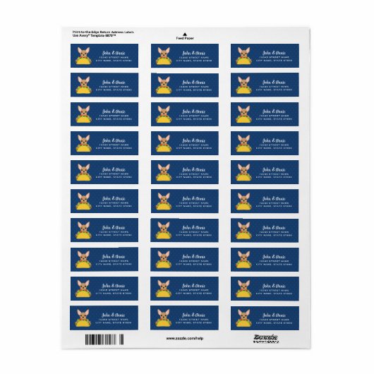 Chihuahua Return Address Labels (Full Sheet)