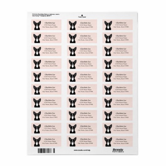 Chihuahua Return Address Labels (Full Sheet)
