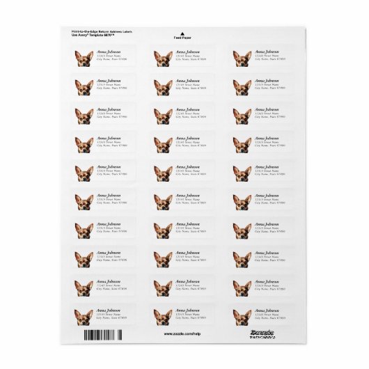 Chihuahua Return Address Labels (Full Sheet)