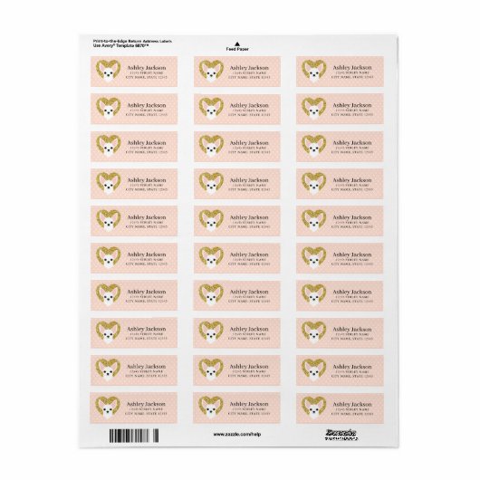 Chihuahua Return Address Labels (Full Sheet)