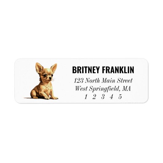 Chihuahua Return Address Labels (Voorkant)