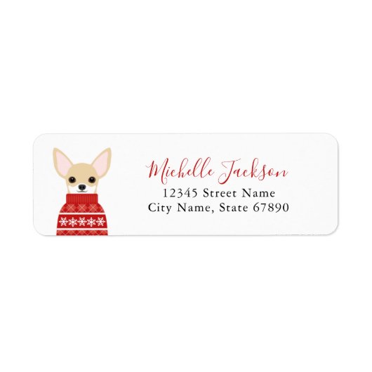 Chihuahua Return Address Labels (Voorkant)