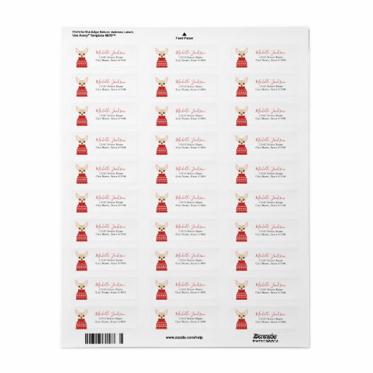 Chihuahua Return Address Labels (Full Sheet)