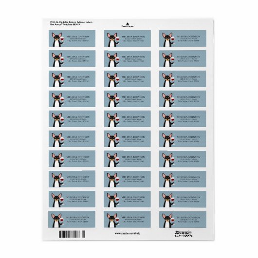 Chihuahua Return Address Labels (Full Sheet)