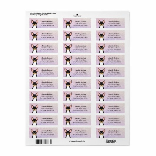 Chihuahua Return Address Labels (Full Sheet)