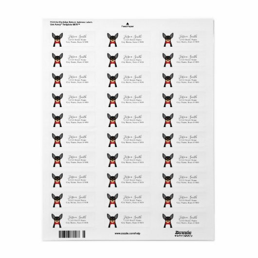 Chihuahua Return Address Labels (Full Sheet)