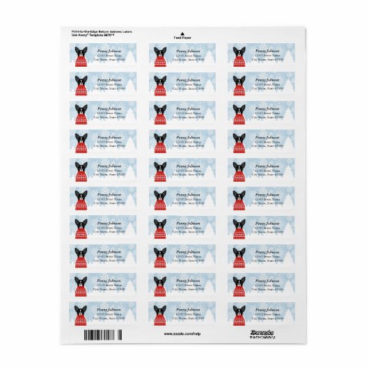 Chihuahua Return Address Labels (Full Sheet)