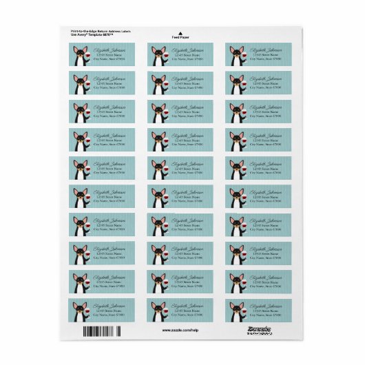 Chihuahua Return Address Labels (Full Sheet)