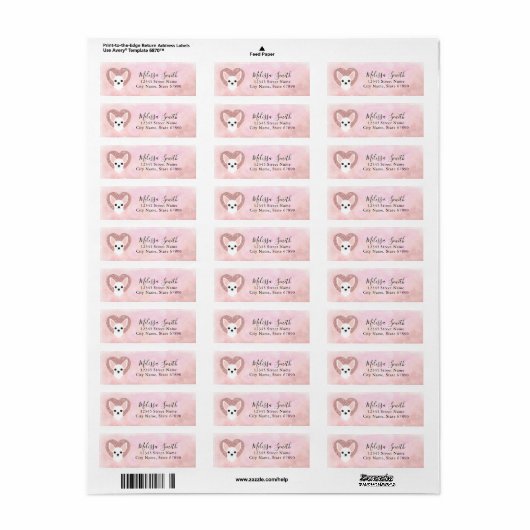 Chihuahua Return Address Labels (Full Sheet)