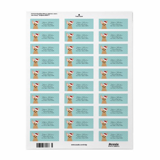 Chihuahua Return Address Labels (Full Sheet)