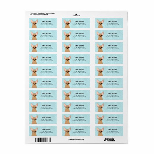 Chihuahua Return Address Labels (Full Sheet)