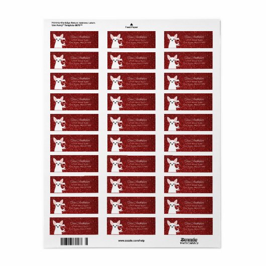 Chihuahua Return Address Labels (Full Sheet)