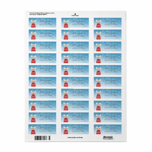 Chihuahua Return Address Labels (Full Sheet)