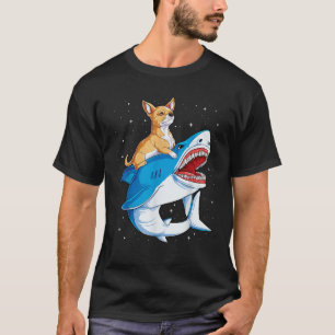 Chihuahua Riding Shark Jawsome Hondenliefhebber Gi T-shirt