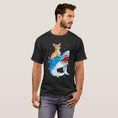 Chihuahua Riding Shark Jawsome Hondenliefhebber Gi T-shirt (Voorkant volledig)