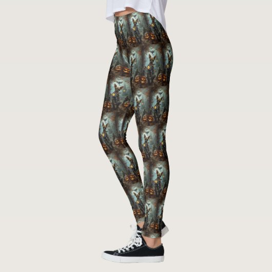 Chihuahua Rijden Motorfiets Halloween Eng Leggings (Links)