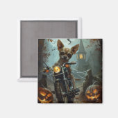 Chihuahua Rijden Motorfiets Halloween Eng Magneet (Voorkant / Achterkant)
