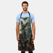 Chihuahua Rijden Motorfiets Halloween Eng Schort (Gedragen)